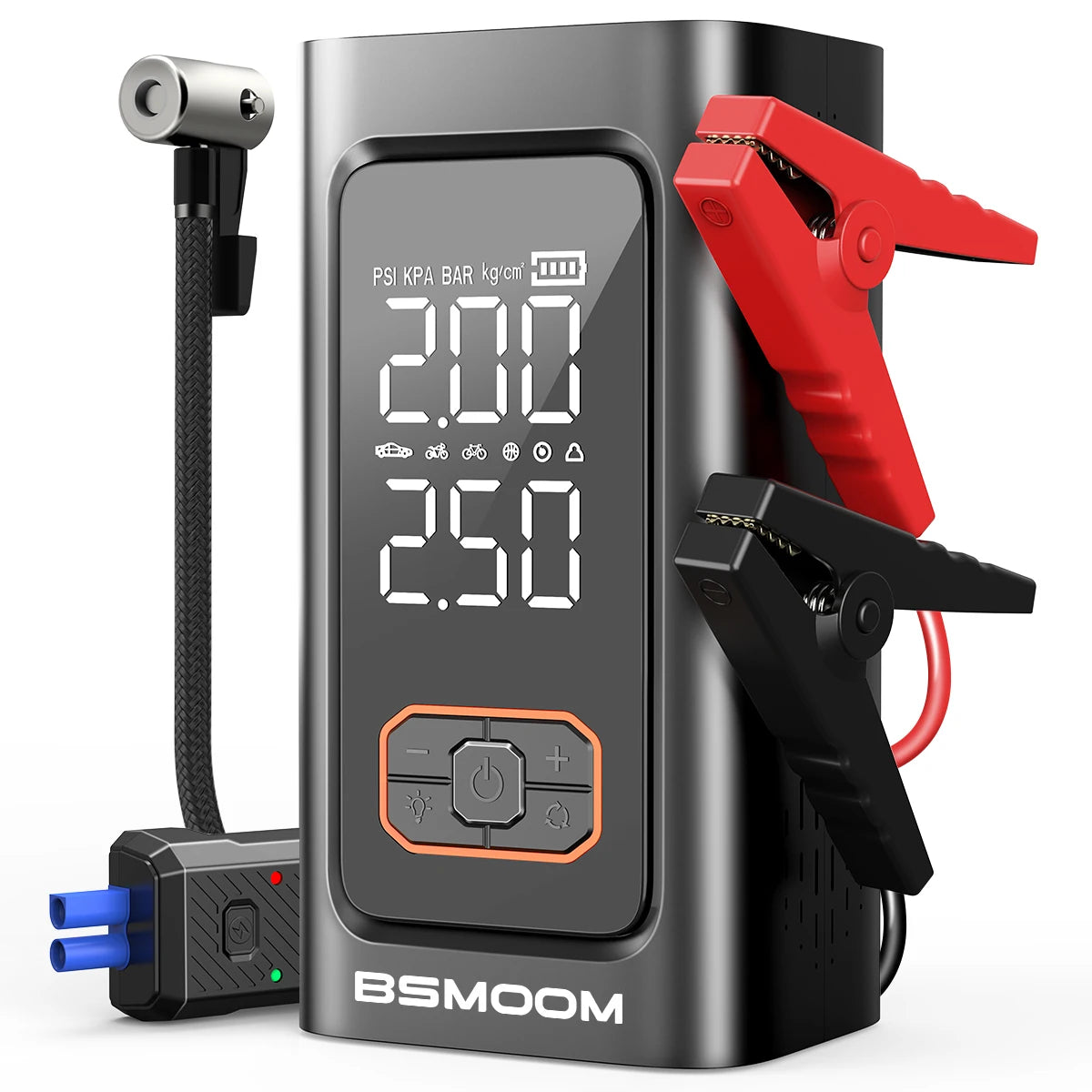 Car Jump Starter with Air Compressor & Power Bank – 12V, Up to 10.0L Gas & Diesel