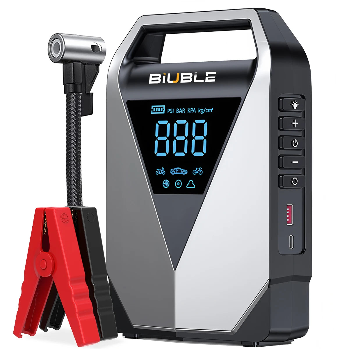 Car Jump Starter with Air Compressor & Power Bank – 12V, Up to 10.0L Gas & Diesel