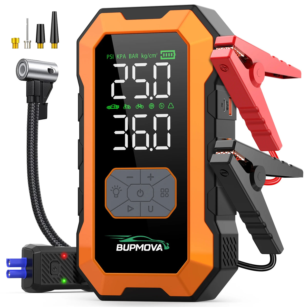 Car Jump Starter with Air Compressor & Power Bank – 12V, Up to 10.0L Gas & Diesel