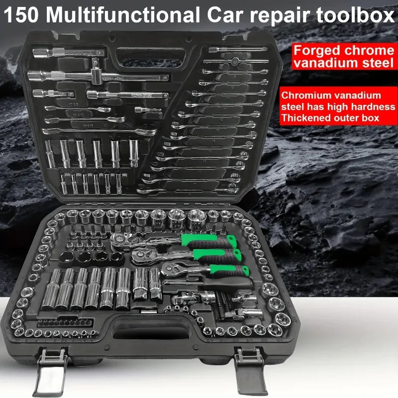 Set Chiavi a Bussola CR-V 150/46 Pezzi – Kit Professionale per Riparazione Auto