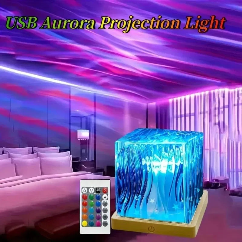 Aurora Night Light Lamp – 16 Colors LED USB Projection