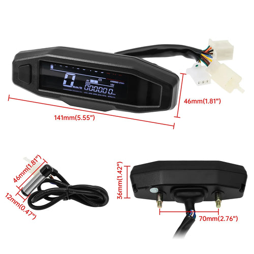 A New Universal Moto RPM Tachometer Speedometer Speed Gauge Tacho Meter Digital Odometer Instrument Sensor Set For Motorcycle