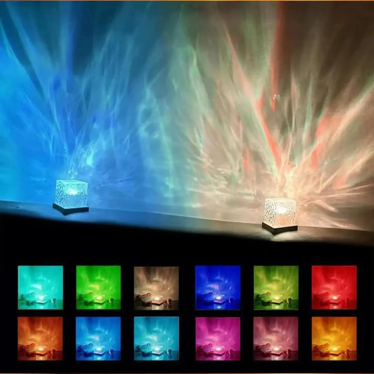 Aurora Night Light Lamp – 16 Colors LED USB Projection