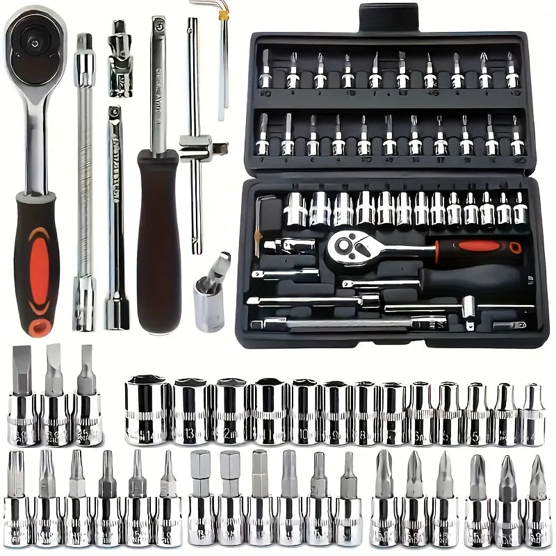 Set Chiavi a Bussola CR-V 150/46 Pezzi – Kit Professionale per Riparazione Auto